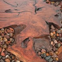 A River Runs Through It Modern Redwood Coffee Table