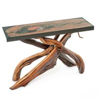 A River Runs Through It Natural Wood Sofa Table - Redwood Tabletop