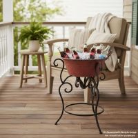 Rustic Party Tub: This image was generated or modified using AI for visualization purposes.