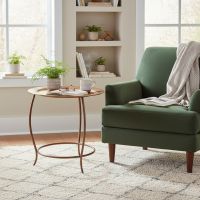 Rustic End Table: Some lifestyle images are created with AI for visualization purposes. Crafted from natural solid wood, each piece is unique and will vary.