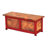 Country Hammered Copper Deluxe Storage Bench