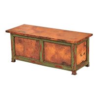 Country Hammered Copper Deluxe Storage Bench