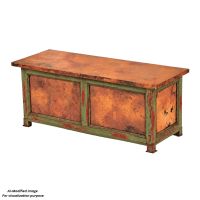 Country Hammered Copper Deluxe Storage Bench: This image was generated or modified using AI for visualization purposes.