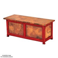 Country Hammered Copper Deluxe Storage Bench: This image was generated or modified using AI for visualization purposes.