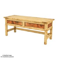 Country Hammered Copper Classic Storage Bench: This image was generated or modified using AI for visualization purposes.