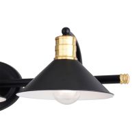 Akron 3-Light Matte Black & Natural Brass Vanity Light