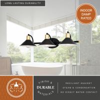Akron 3-Light Matte Black & Natural Brass Vanity Light
