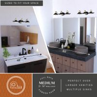 Akron 3-Light Matte Black & Natural Brass Vanity Light