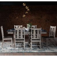CUSTOM - Alamo Rough Sawn Single Bend Dining Chairs - Call, email, or chat with a representative to customize wood species and finishes