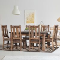 CUSTOM - Alamo Rough Sawn Single Bend Dining Chairs - Call, email, or chat with a representative to customize wood species and finishes