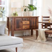 Almanzo Pioneer 3 Drawer Barn Wood Buffet - Clear Finish
