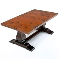 Antique Trestle Hammered Copper Dining Table