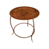 Appalachian Hammered Copper Round Tray Accent Table