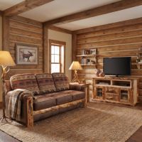 Aspen TV Stand: Some lifestyle images are created with AI for visualization purposes. Crafted from natural solid wood, each piece is unique and will vary.