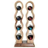 Artistic Wood Wine Bottle Holder - 8 Bottle