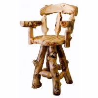 Aspen Lodge Log Arm Bar Stool