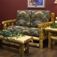 Yellowstone Rustic Aspen Log Loveseat--