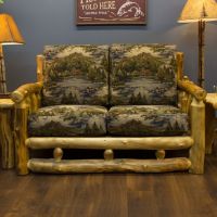Light Aspen Log Loveseat