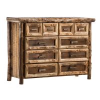Yosemite Aspen & Barnwood 10 Drawer Log Dresser--Clear finish, Light aspen, Standard logs