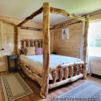 Aspen Log Canopy Bed