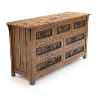 Autumn Forest Rustic 7 Drawer Barnwood Dresser