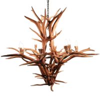 8 Light Inverted Elk Antler Chandelier