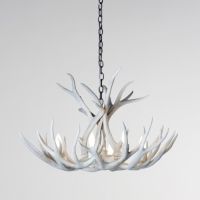 6 Light Antler Chandelier shown in Sun Bleached Finish