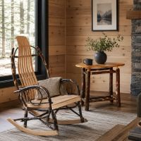 Hickory End Table: Some lifestyle images are created with AI for visualization purposes. Crafted from natural solid wood, each piece is unique and will vary.