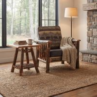 Hickory End Table: Some lifestyle images are created with AI for visualization purposes. Crafted from natural solid wood, each piece is unique and will vary.