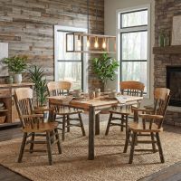 Hickory Dining Table: Some lifestyle images are created with AI for visualization purposes. Crafted from natural solid wood, each piece is unique and will vary.