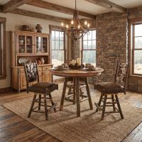 Pub Table: Some lifestyle images are created with AI for visualization purposes. Crafted from natural solid wood, each piece is unique and will vary.