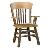 Rustic Hickory Panel Back Captain's Chair