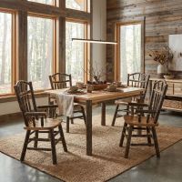 Hickory Arm Chair: Some lifestyle images are created with AI for visualization purposes. Crafted from natural solid wood, each piece is unique and will vary.