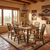 Hickory Dining Chair: Some lifestyle images are created with AI for visualization purposes. Crafted from natural solid wood, each piece is unique and will vary.