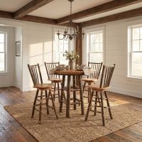 Hickory Stool: Some lifestyle images are created with AI for visualization purposes. Crafted from natural solid wood, each piece is unique and will vary.