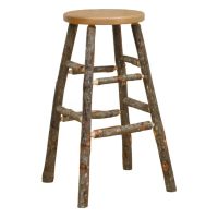 Rustic Hickory Log Kitchen Stool