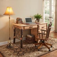 Rustic Student Desk: Some lifestyle images are created with AI for visualization purposes. Crafted from natural solid wood, each piece is unique and will vary.