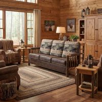 Hickory Sofa: Some lifestyle images are created with AI for visualization purposes. Crafted from natural solid wood, each piece is unique and will vary.