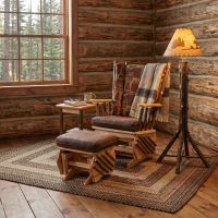 Hickory Log Floor Lamp: Some lifestyle images are created with AI for visualization purposes. Crafted from natural solid wood, each piece is unique and will vary.