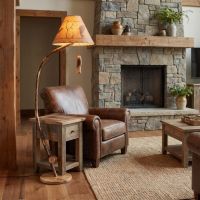 Floor Lamp: Some lifestyle images are created with AI for visualization purposes. Crafted from natural solid wood, each piece is unique and will vary.