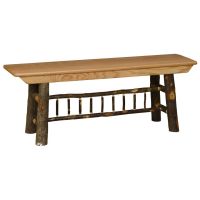 Rustic Hickory Log Farm Bench
