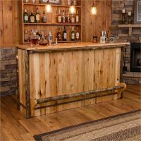 Rustic Bar: Some lifestyle images are created with AI for visualization purposes. Crafted from natural solid wood, each piece is unique and will vary.