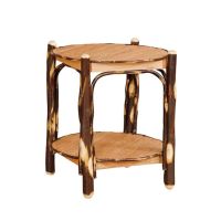 Saranac Hickory 2 Tier Round End Table