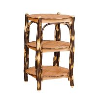 Saranac Hickory 3 Tier Round End Table