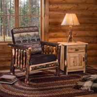 Hickory Nightstand: Some lifestyle images are created with AI for visualization purposes. Crafted from natural solid wood, each piece is unique and will vary.