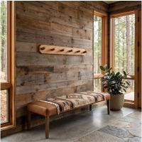 Wall Coat Rack: Some lifestyle images are created with AI for visualization purposes. Crafted from natural solid wood, each piece is unique and will vary.