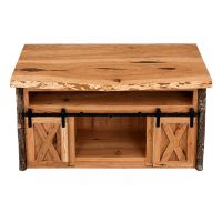 Saranac Hickory Barn Door TV Stand Top Detail