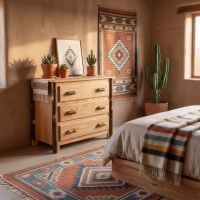 Hickory Chest of Drawers: Some lifestyle images are created with AI for visualization purposes. Crafted from natural solid wood, each piece is unique and will vary.