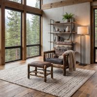 Rustic Log Chair: Some lifestyle images are created with AI for visualization purposes. Crafted from natural solid wood, each piece is unique and will vary.