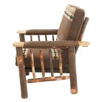 Saranac Hickory Deluxe Log Chair - Apache Stone Dark Fabric